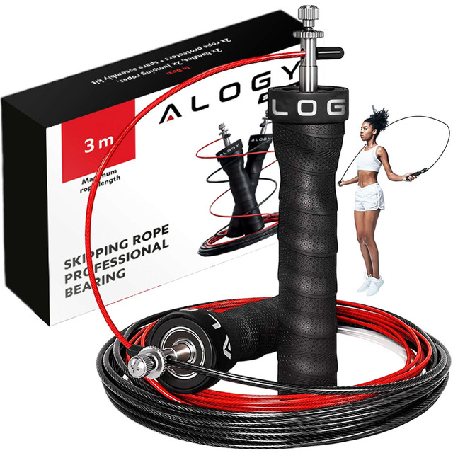Adjustable boxing rope Crossfit Fitness Alogy Sport with replaceable links 300cm bearings comfortable Black