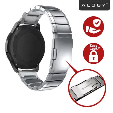 Bransoleta Steel Simple pasek Alogy stal nierdzewna do smartwatcha 20mm Srebrna