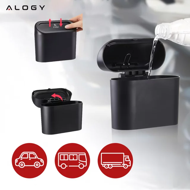 Organizér na odpadkový koš do auta mini malý přenosný odpadkový koš do auta auta home Alogy black