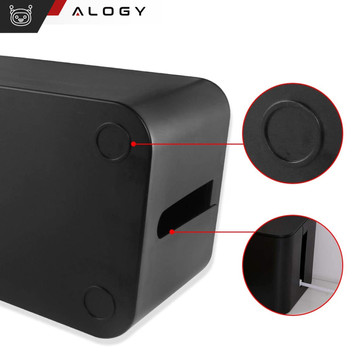 Kabel-Organizer Schreibtisch-Bodenbehälter Kabelbox Alogy Box L 40 cm groß Schwarz
