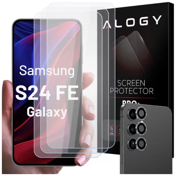 3x Szkło hartowane na ekran + szkło na obiektyw do Samsung Galaxy S24 FE ochronne szkiełko na ekran i aparat 9H Alogy GlassGuard Pack™️ zestaw szkieł ochronnych