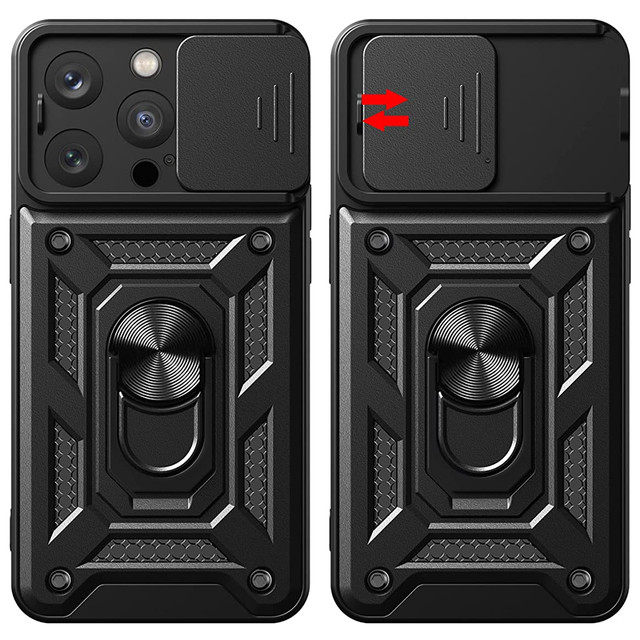 Alogy Camshield Stand Ring Case with Camera Cover for Apple iPhone 14 Pro Glass