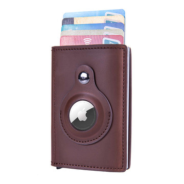 Alogy Smart Wallet s držákem na kartu AirTag Air Tag pro hotovostní RFID ochranu Hnědá