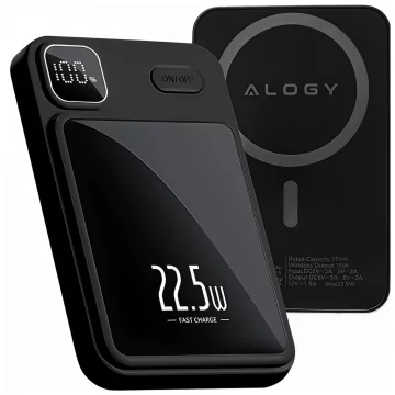 PowerBank Alogy MagCharge 22,5 W PD20W PowerDelivery Schnellladung 10000 mAh kabellos für MagSafe Black