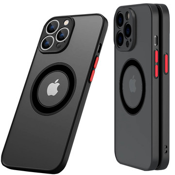Apple iPhone 13 Pro Max Case Alogy Hybrid Mag Case for MagSafe with Camera Protection Matte Black Qi Charger