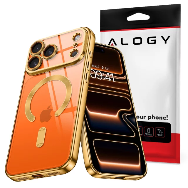 Etui z MagSafe do Apple iPhone 17 Pro Max – obudowa glamour z ochroną obiektywu, eleganckie i odporne na zarysowania – Alogy LuxuryRing™ Glamour Case Gold