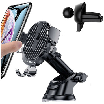 Alogy car holder for 6.5" phone, gravity, for windshield, dashboard Easy One Touch Black