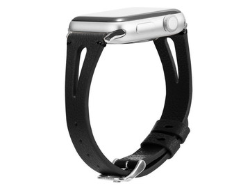 Lederarmband Alogy Leder für Apple Watch 42/44/45 / 49mm Schwarz