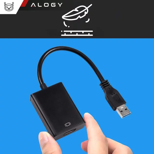 USB 3.0 na HDMI Alogy adaptér Full HD 1080P 60HZ Hub převodník černý