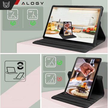 Hülle für Lenovo Tab M10 Plus 10.6 2022 3gen 3gen TB128XU TB125FU Hülle 360 Drehbar Alogy Schwarz