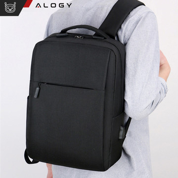 Batoh taška na notebook 15,6" velký voděodolný s USB portem Unisex 41x29x12cm do letadla Alogy Backpack Black