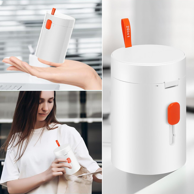 Čisticí sada 20v1 na čištění klávesnice telefonu, sluchátka, multifunkční čistič, kartáč, Alogy Set, bílá