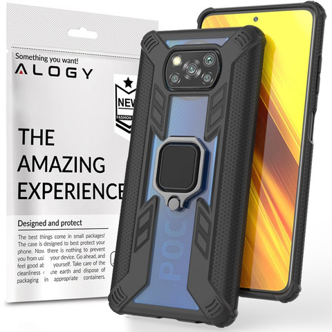 Pancerne etui Alogy Ring Carbon Holder do Xiaomi Poco X3 NFC