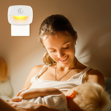 2x LED night lamp with motion sensor for EU socket, 3 light colors Alogy Night Light White