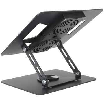 Stojanový stojan na notebook stůl 17,3" nastavitelný 360 chladící skládací hliník 25 x 21,7 cm Alogy Graphite