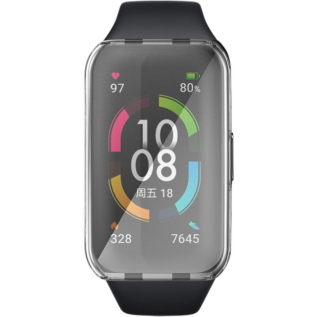 Silikonové překrytí pouzdra s ochrannou fólií Alogy pro Huawei / Honor Band 6 Transparent