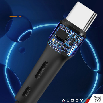 Alogy 2in1 USB-C to Lightning PowerDelivery cable for Apple iPhone PD 60W 100cm Black