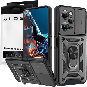 Alogy Camshield Stand Ring Protective Case with Camera Cover for Xiaomi Poco X5 Pro 5G / Redmi Note 12 Pro 5G Black