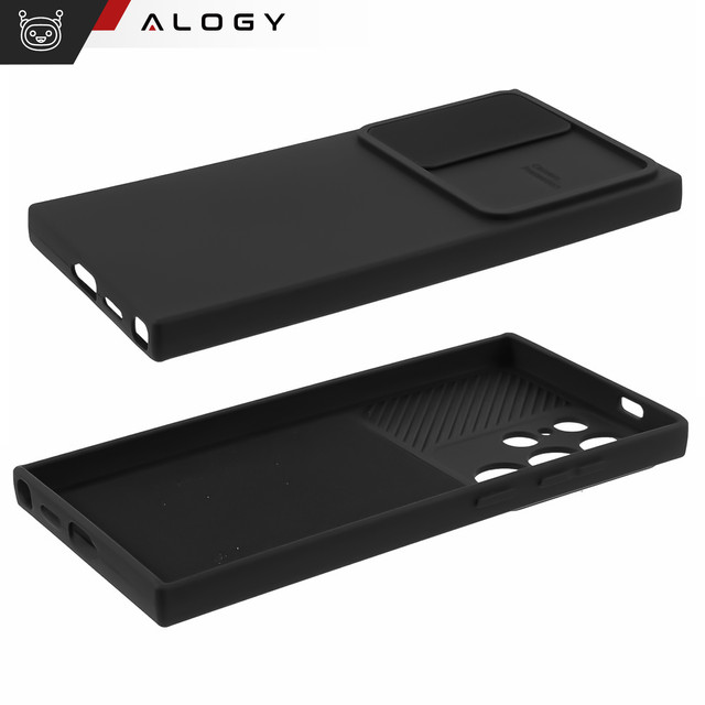 Case for Samsung Galaxy S24 Ultra Armored Case Protection Camera Cover Slide Camshield Case Alogy Black Glass
