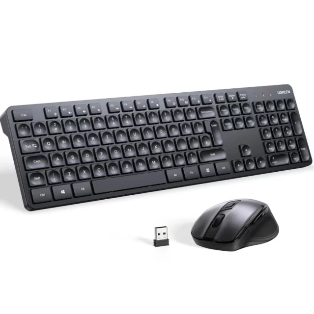 Zestaw Ugreen MK006 bezprzewodowa klawiatura + mysz 2,4 GHz czarny