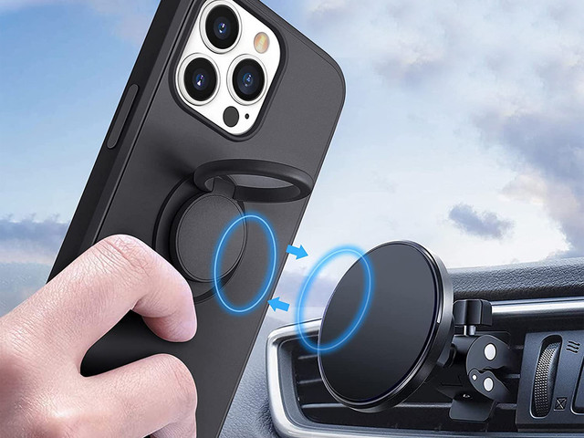 Silikonové pouzdro Ring Ultra Slim Alogy pro Apple iPhone 13 Pro Max Black Glass