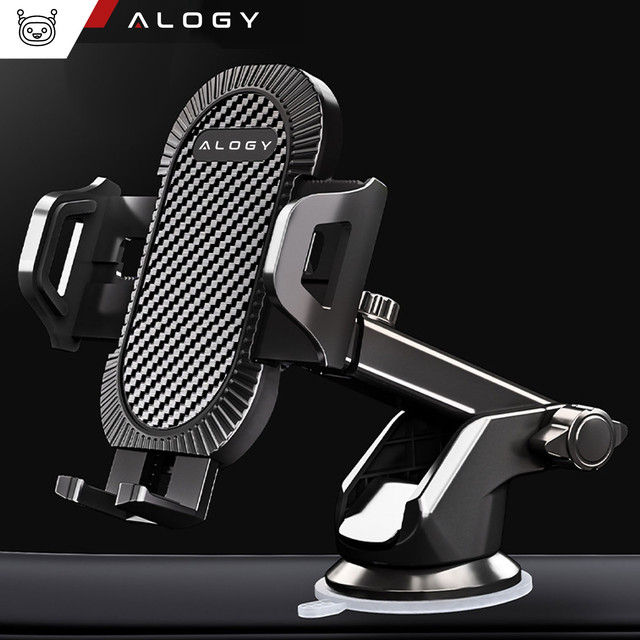 Alogy 3in1 Car Phone Holder for Window Window for Dashboard Grille Cockpit Black USB-C Cable 2.4A 1m