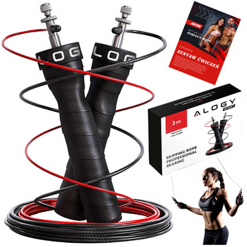 Verstellbares Boxseil Crossfit Fitness Alogy Sport mit austauschbaren Gliedern 300 cm Lager bequem Schwarz