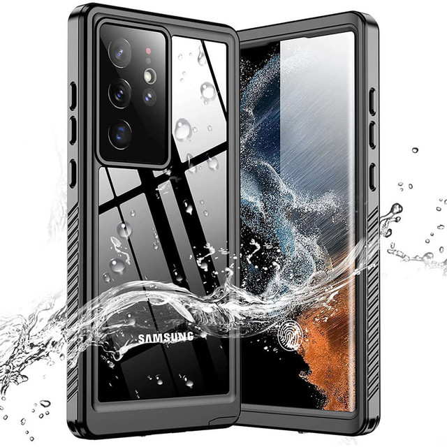 Waterproof case for Samsung Galaxy S23 Ultra 360 Alogy Armor IP68 with lanyard Black