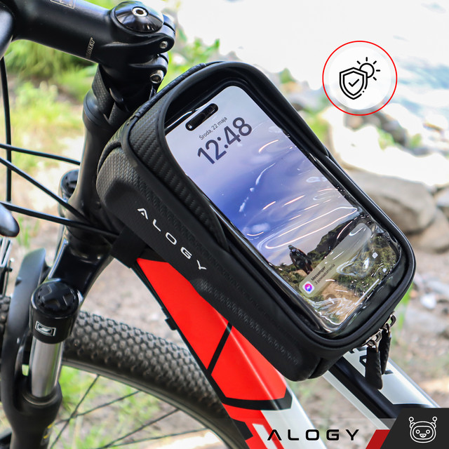 Bicycle bag case for phone 6.7 inches bag holder for bike frame 2l Black Tools Multitool keys 16in1 Alogy
