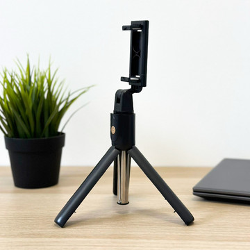 Selfie stick tripod Tripod Alogy Stand phone holder selfie stick Bluetooth remote control Black
