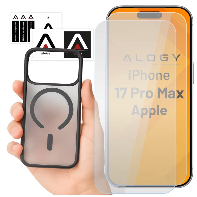 Case for Apple iPhone 16 Pro Max Alogy MagSafe Hybrid Matte Case with Lens Protection Black