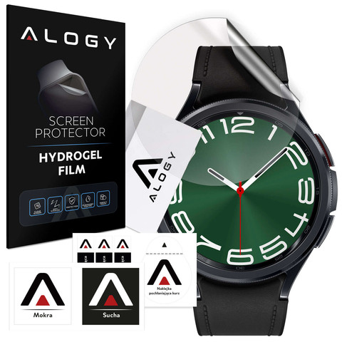 2x ochranná fólie Alogy Hydrogel na chytré hodinky pro Samsung Watch 6 Classic 47 mm