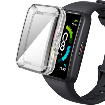 Silikonhüllenauflage mit Schutzfolie Alogy für Huawei / Honor Band 6 Transparent