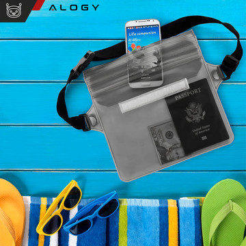 2x Waterproof case waist bag pouch phone case water resistant 21.5x23.5cm Alogy Waterproof Black