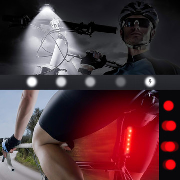 Bike Light Front Rear LED Front Rear Bike Light Lighting Waterproof IPX4 USB Bike Light Kit Alogy