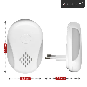 Pest Deterrent for 250 m2 Ultrasonic Nest, Anti-Insect, Mosquito, Fly, Mice, Cockroach, Chemical-Free, DuoGuard™ Alloys – White