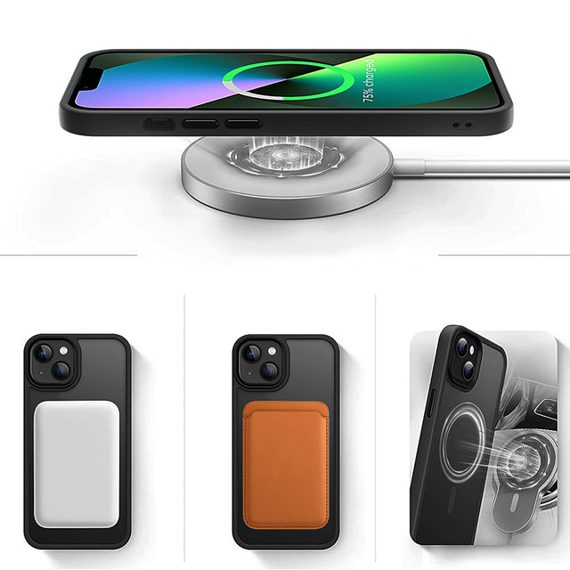 Protective phone case MagMat Case for MagSafe for Apple iPhone 13 Mini Matte Black Glass