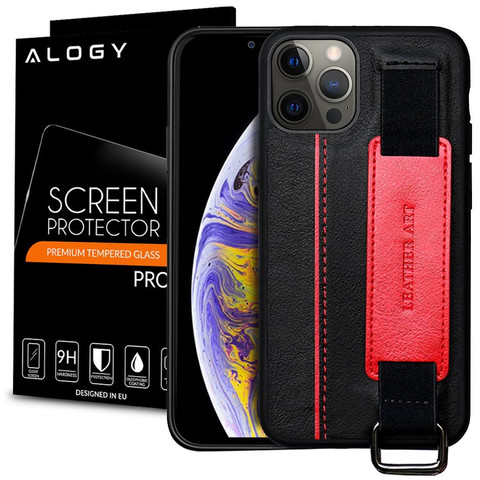 Alogy Leather Case for Apple iPhone 12/ 12 Pro 6.1 Black Glass