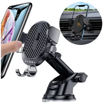 Alogy car holder for 6.5" phone, gravity, for windshield, dashboard Easy One Touch Black