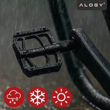 Platform bicycle pedals for MTB bicycles, aluminum 9/16" Black aluminum set [2 pcs.]