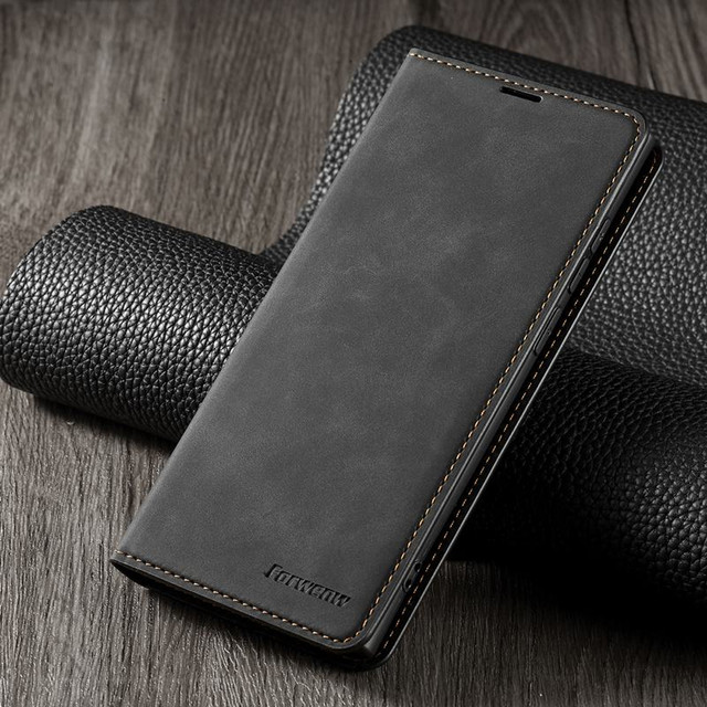 Leather Flip Wallet Case Alogy Forwenw pro Samsung Galaxy S22 Ultra Black