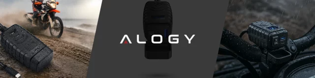 Motocyklová nabíječka Alogy MotoCharge Pro™ s displejem, rychlé nabíjení 36 W PD QC 3.0, porty USB-A a USB-C, vodotěsná a odolná, černá