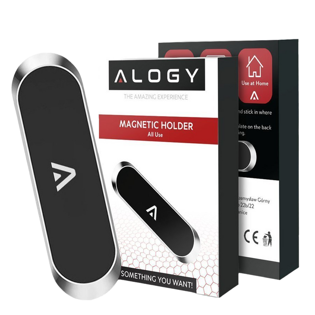Držák do auta 2x, sada Alogy, magnetický, samolepící, černý