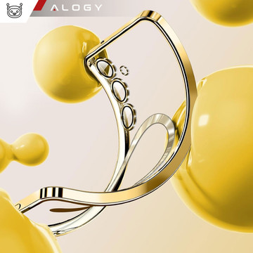 Hülle für Samsung Galaxy S24 Plus Mag Safe Glamour Case Ringgehäuse Kameraschutz Alogy Gold Transparent