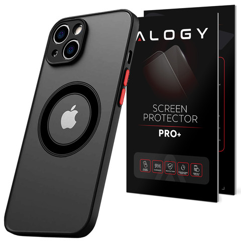 Case for Apple iPhone 13 Mini Alogy Hybrid Mag Case for MagSafe with Camera Protection Matte Black Glass