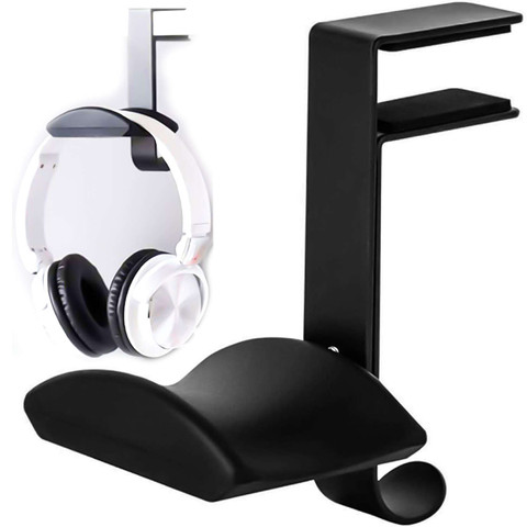 Universal holder hanger hook for Alogy headphones for desk top Black