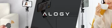 Selfie tyč stativ Stativový držák telefonu Alogy Tripod selfie tyč Bluetooth 360 dálkové ovládání Black