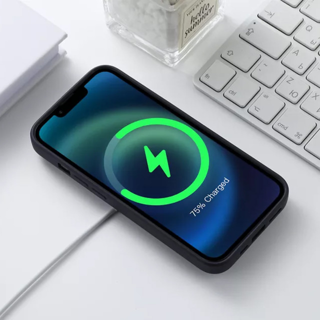 Hülle für MagSafe Ultra Slim Mag Alogy für Apple iPhone 13 Pro Qi-Ladegeräte Schwarz