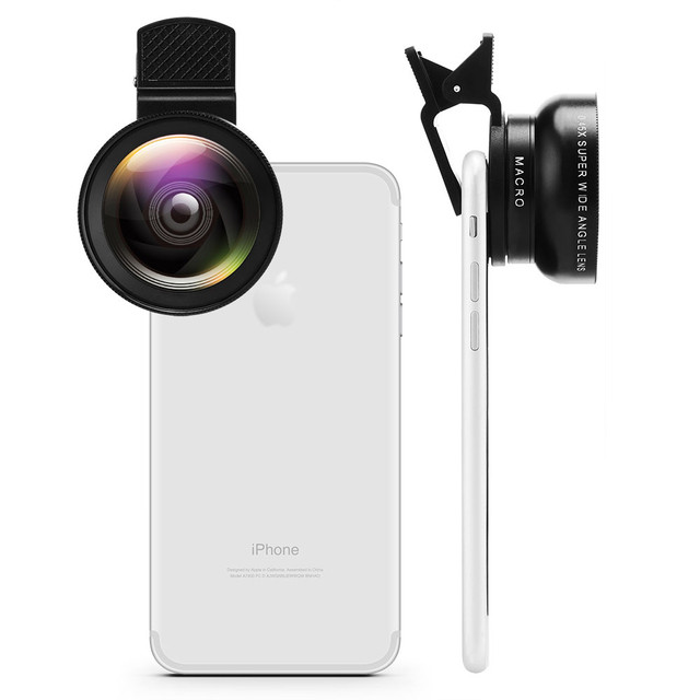 Lens smartphone lens 2in1 kit Alogy Lens clip 0.45X Macro 12.5X wide