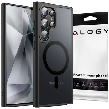 Hülle für Samsung Galaxy S24 Ultra Mag Safe Case MagMat Phone Back Cover Mattschwarz